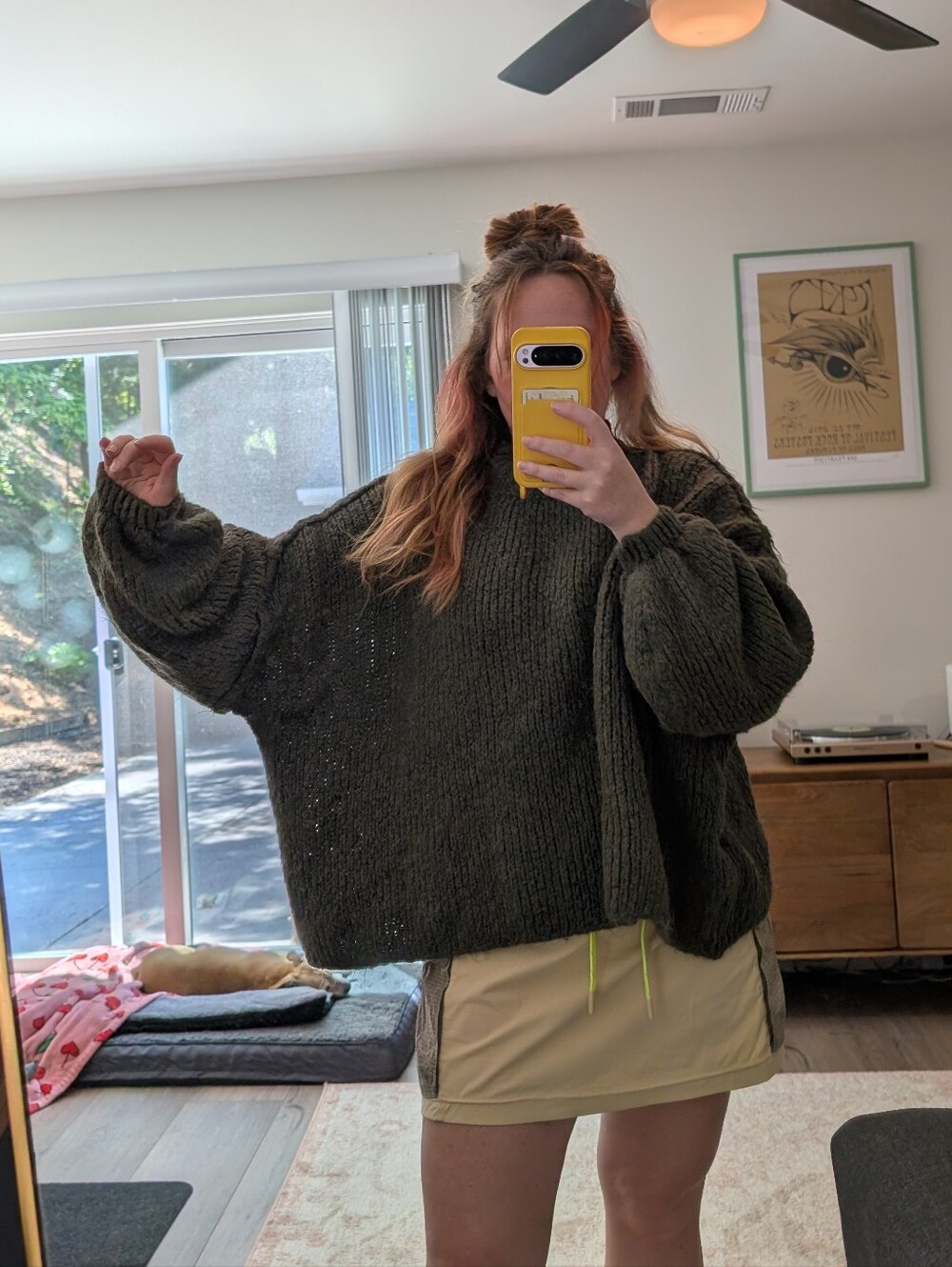 Oversized Dark Olive Chunky Knit Sweater - Women